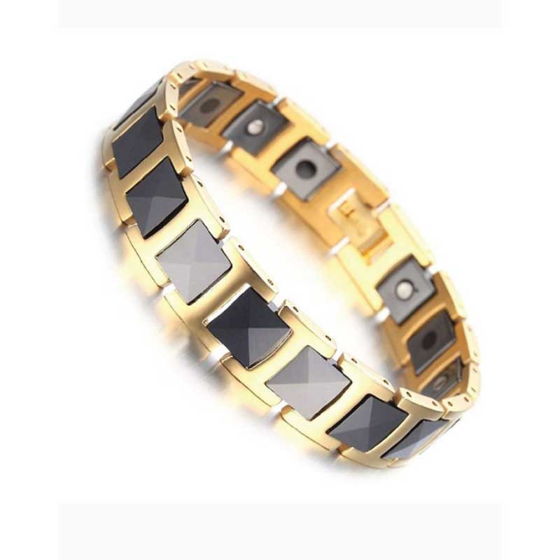 Bracelet Ceramic Gold Tungsten Magnetic Therapy 074