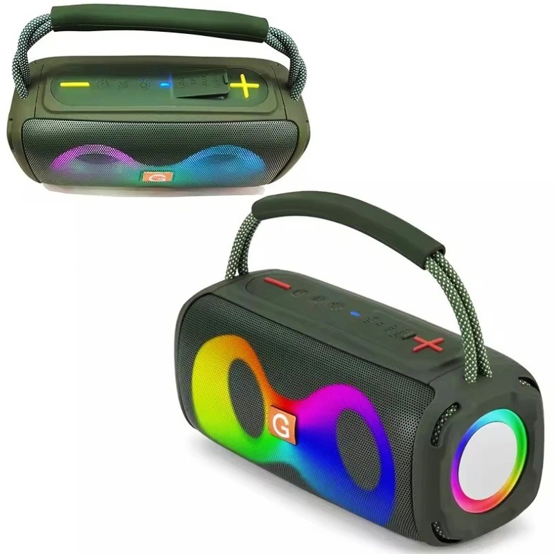 ET-312 Wireless Portable Deep Bass Speaker with FM Radio LED Colorful Light DJ Party Bluetooth Loud Speakers Hand-held Subwoofer