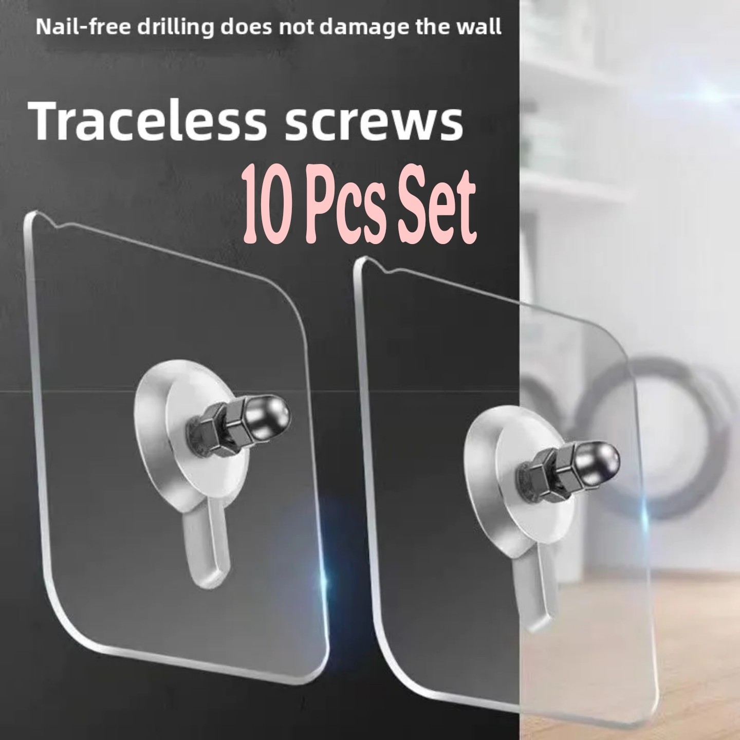 10 Pcs Set Super Strong Adhesive Wall Hooks - TA039